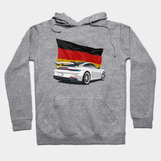Porsche 911 gt3 German Flag Hoodie by Rebellion Store